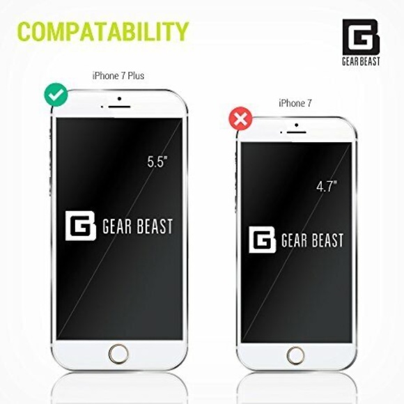 NEW Gear Beast iPhone 7/8 Plus Case Slim Military-Grade Protection Black & Pink - Picture 5 of 8